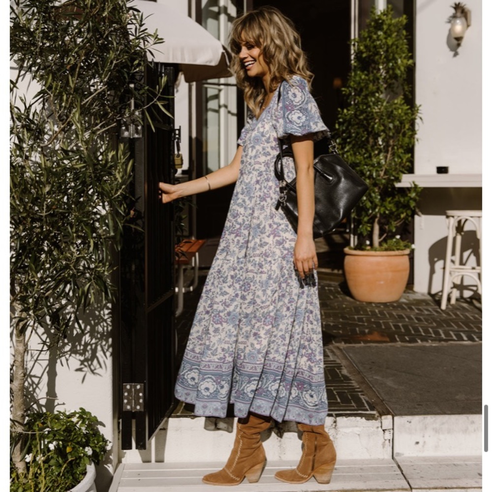 Spell Folk Song Square Neck Gown